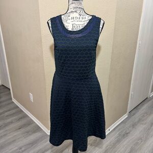 Pixley Navy and Black Patterned Midi Dress